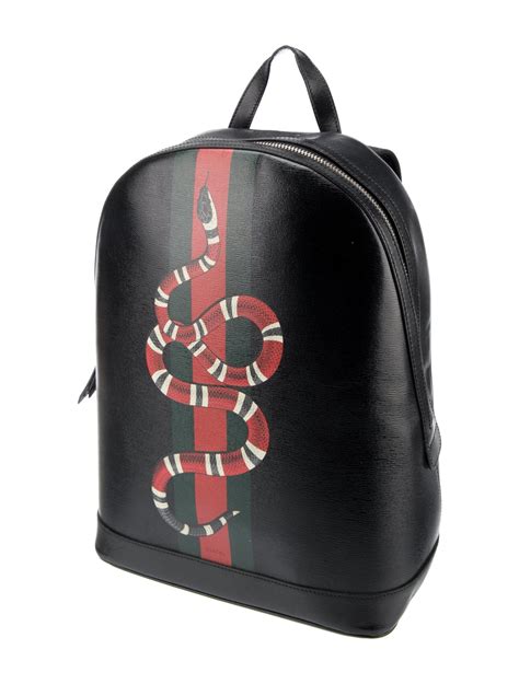 black gucci backpack with snake|Gucci snake dome leather backpack.